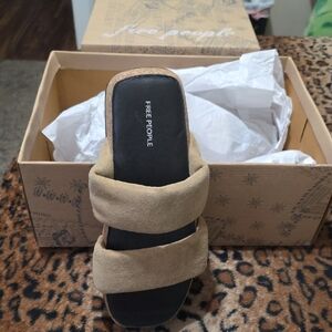 Free People Suede Tan Mules